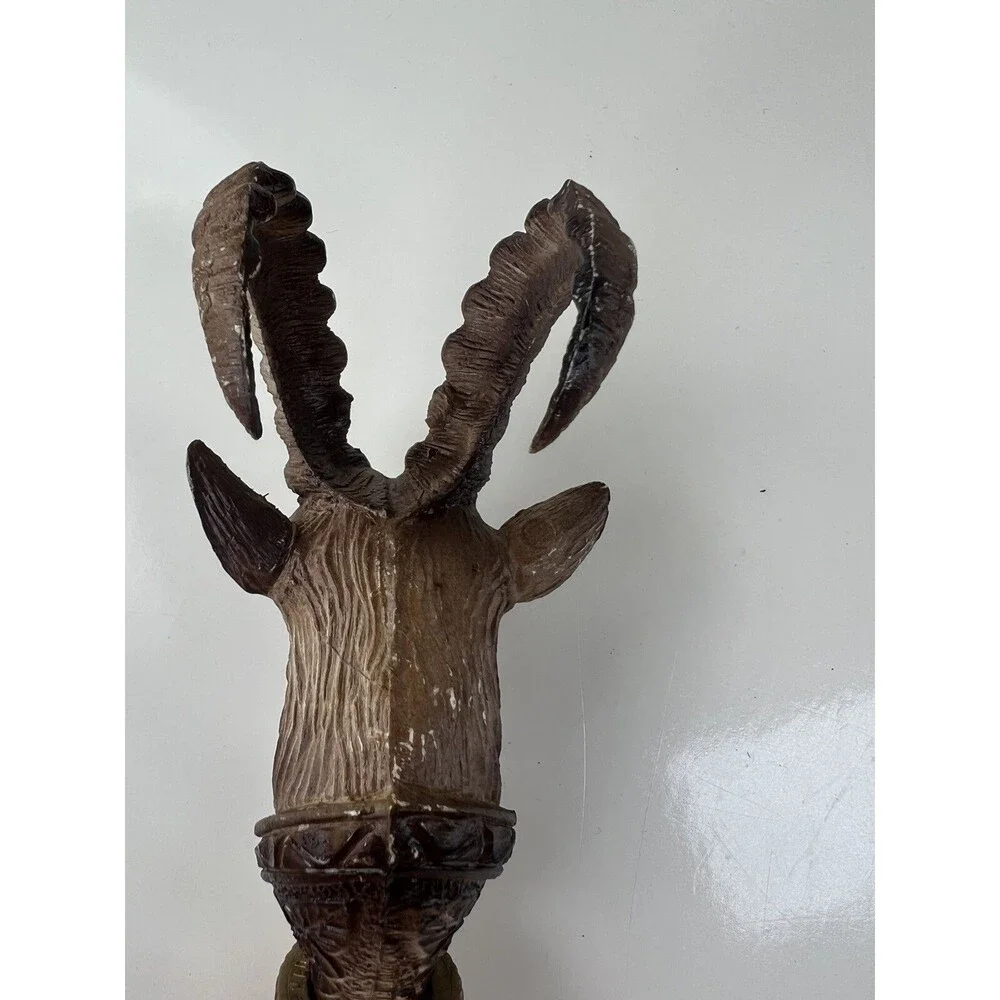 Vintage Ram Head Bottle Stopper Cork Wine Liquor Plastic Faux Wood Cork Gift